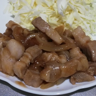 レンジで簡単ヘルシー♪豚バラブロック肉で生姜焼き